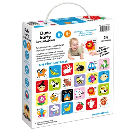 CzuCzu Large contrast cards, baby book, 6-9 months, 24 elements