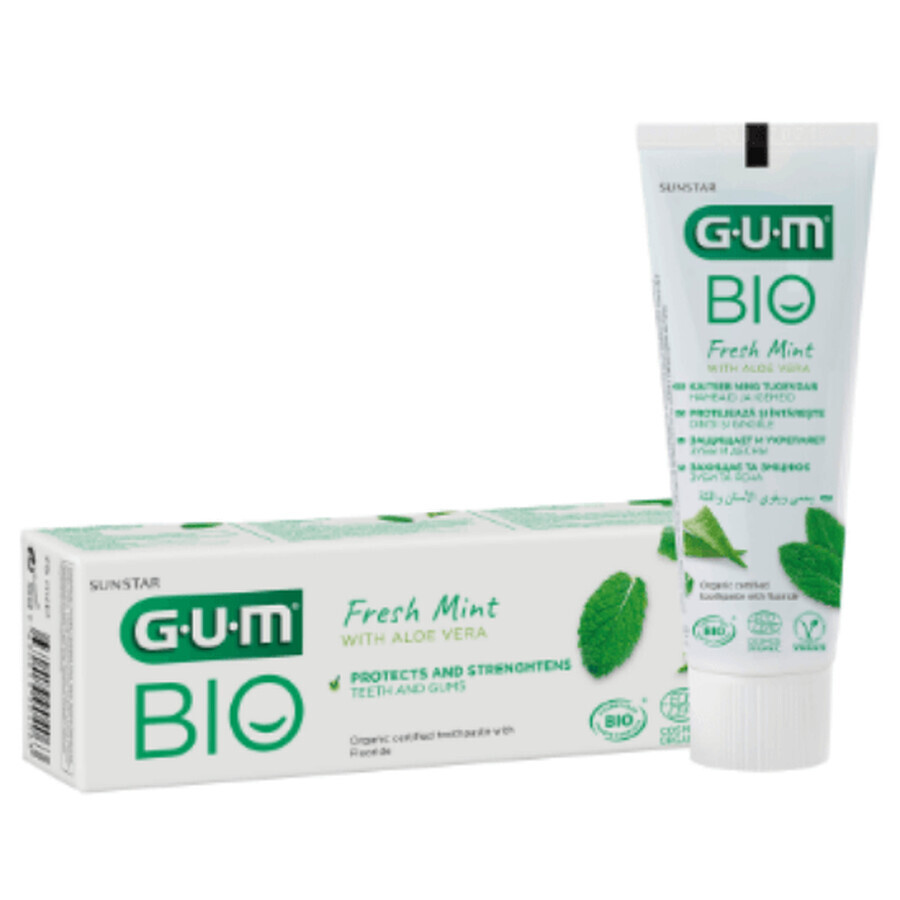 Dentifrice Bio menthe fraîche avec Aloe, 75ml, Sunstar Gum