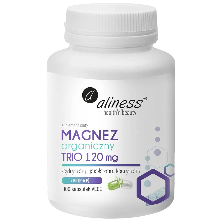 Aliness Organic Magnesium Trio 120 mg, 100 capsules