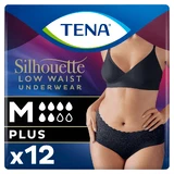 Tena Silhouette Plus Zwart, discreet absorberende slips voor dames, maat M, 12 stuks
