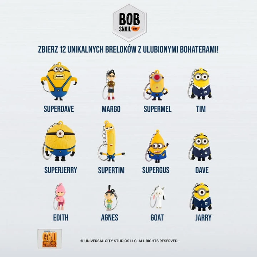 Bob Snail Fun set, snack alla frutta Roll, mango, 20 g + giocattolo, Minion