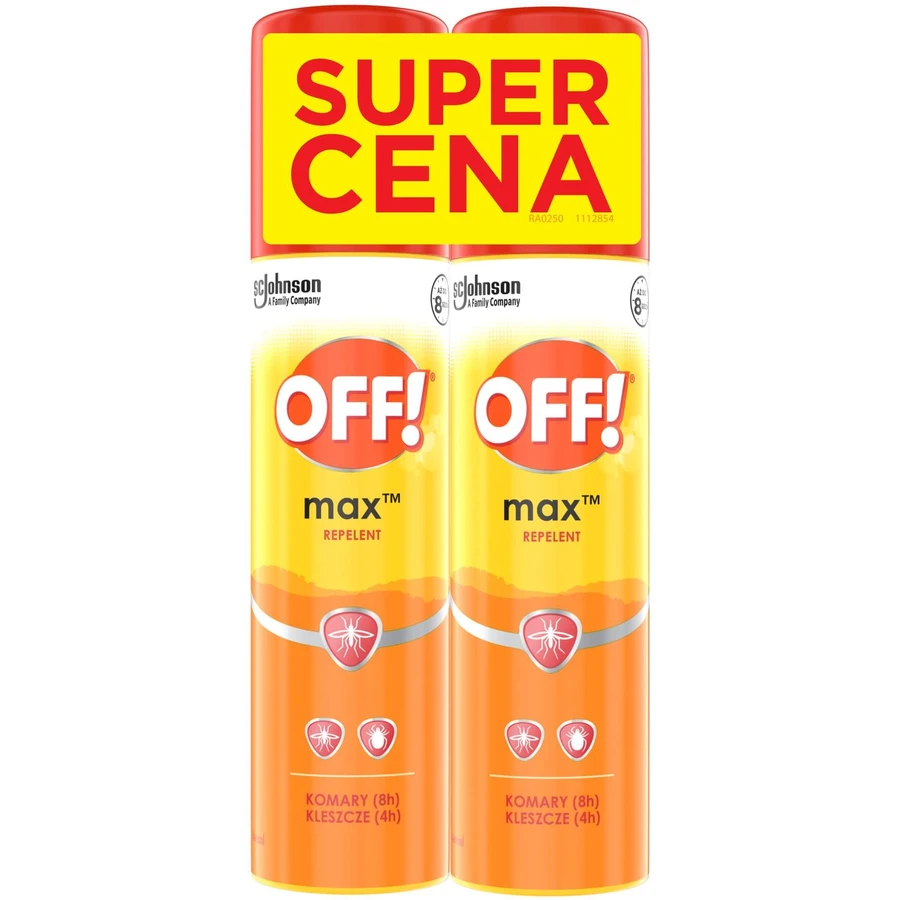 OFF! Max, mosquito and tick spray, with icaridin 16%, 2 x 100 ml