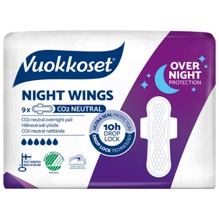 Vuokkoset White, Night Wings Damenbinden, Night Wings, 9 Stück
