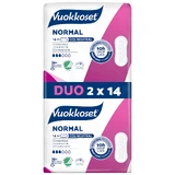 Vuokkoset Weiß, Damenbinden ohne Flügel, Normal, 2 x 14 Stück