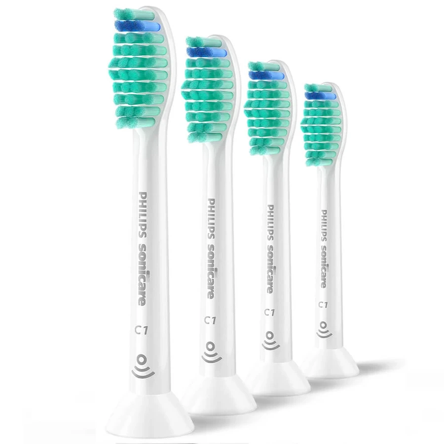 Philips, replacement tips for Sonicare C1 ProResult sonic toothbrush, white, 4 pieces