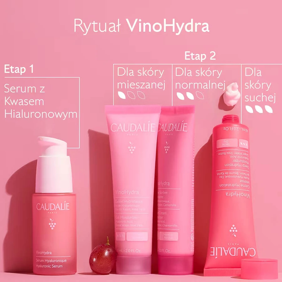 Caudalie VinoHydra, hydraterende sorbetcrème voor het gezicht, 60 ml