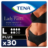 Tena Lady Pants Noir, saugfähige Slips, Größe L, 95-130 cm, Plus, 30 Stück