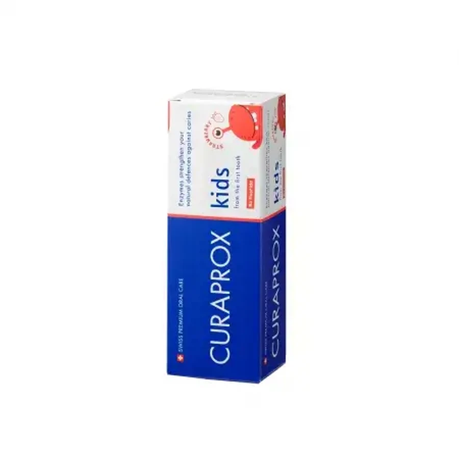 Children's toothpaste with strawberry flavor without fluoride, +0 months, 60 ml, Curaprox Kids