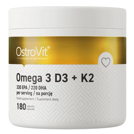 OstroVit Omega 3, D3 + K2, 180 capsules