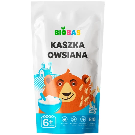 BioBas Haverpap Bio, zonder toegevoegde suiker, vanaf 6 maanden, 200 g
