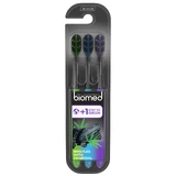 Biomed, houtskool tandenborstel, medium, 3 stuks