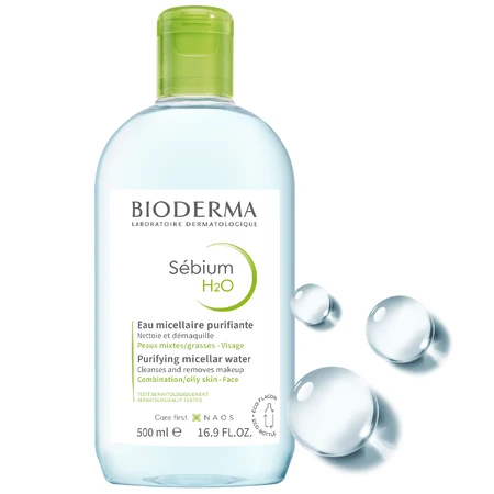 Bioderma Sebium H2O, micellaire lotion voor de vette, gemengde en acnegevoelige huid, 500 ml