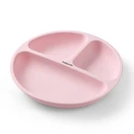 BabyOno, silicone plate with suction cup, pink, from 6 months, 1 piece.