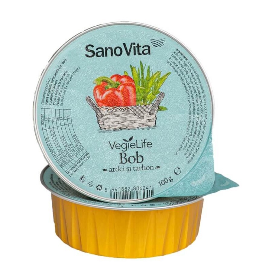 Streichfähige Gemüsepaste mit Paprika und Estragon, 100 gr, VegieLife, Sanovita