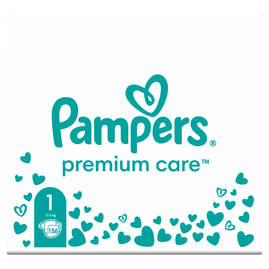 Pampers Premium Care, pieluchy rozmiar 1, 2-5 kg, 156 sztuk USZKODZONE OPAKOWANIE: ceny i cechy