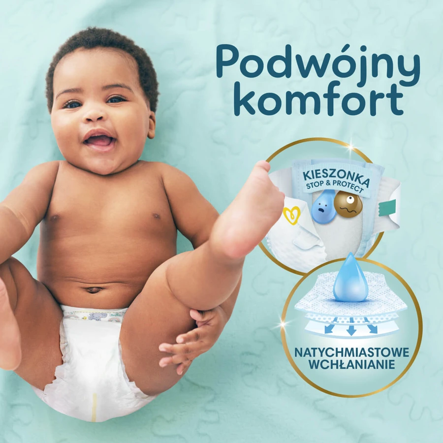 Pampers Premium Care, pieluchy rozmiar 1, 2-5 kg, 156 sztuk USZKODZONE OPAKOWANIE: ceny i cechy