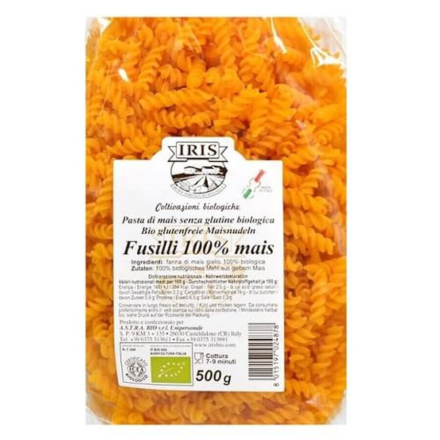 Pâtes de maïs Fusilli sans gluten, 500 g, Iris Bio