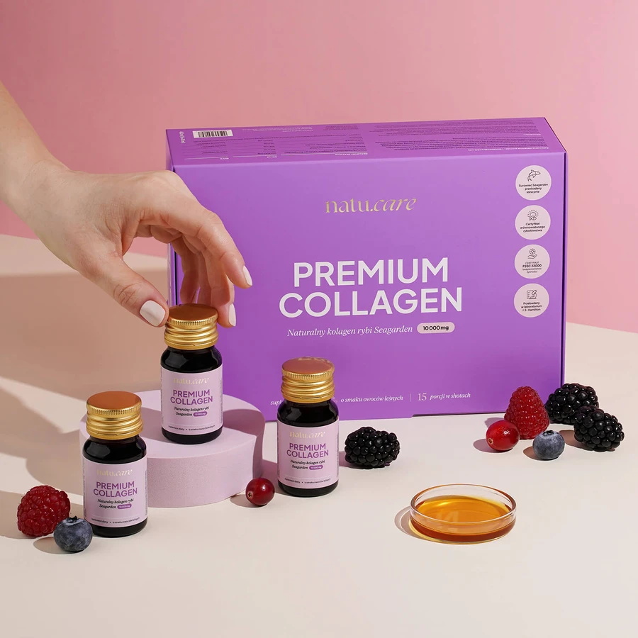 Natu.Care Premium Collageen Shot 10000 mg, bosvruchtensmaak, 30 ml x 15 stuks