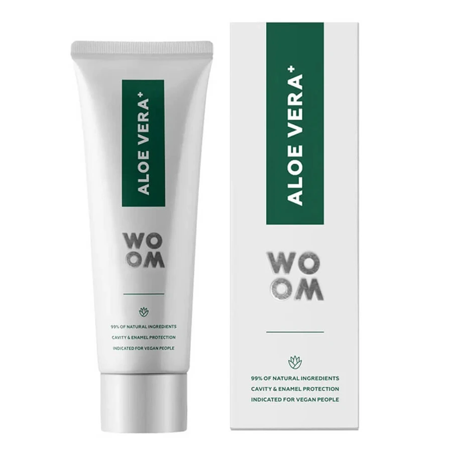 Woom Aloe Vera+, natürliche Bio-Zahnpasta zur Stärkung, 75 ml