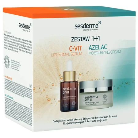 Kit Sesderma Azelac, vochtinbrengende crème, 50 ml + C-Vit, liposoom gezichtsserum, 30 ml