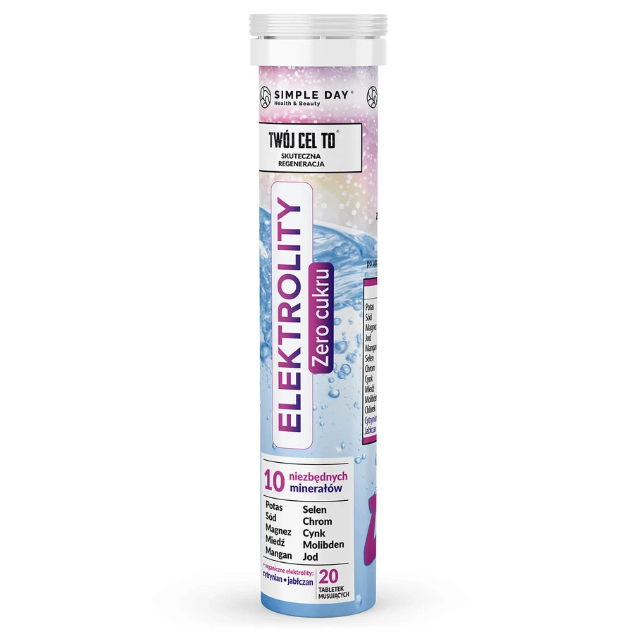 Simple Day Elektrolyten, bosbessensmaak, 20 bruistabletten