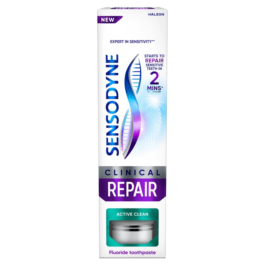 Sensodyne Clinical Repair Active Clean pasta dentífrica para dientes hipersensibles, 75 ml