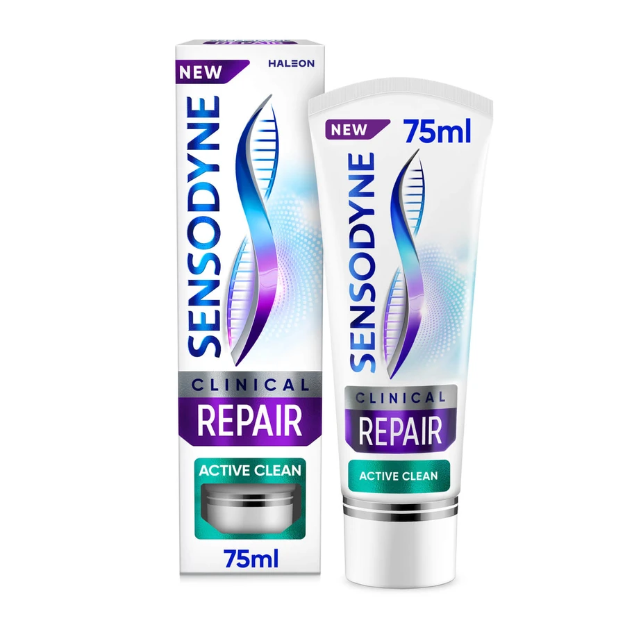 Sensodyne Clinical Repair Active Clean pasta dentífrica para dientes hipersensibles, 75 ml