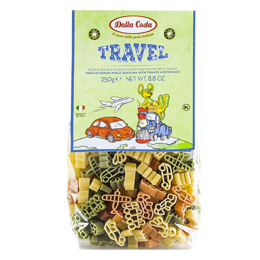 Tricolour Travel harde tarwe pasta, 250 g, Dalla Costa