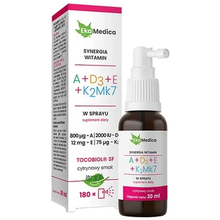 EkaMedica Synergia vitamine A + D3 + E + K2MK7, spray, 30 ml
