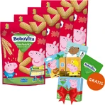 Set BoboVita Peppa Pig Tarwekoekjes, na 1 jaar, 4 x 150 g + memory speelkaarten, 24 gratis