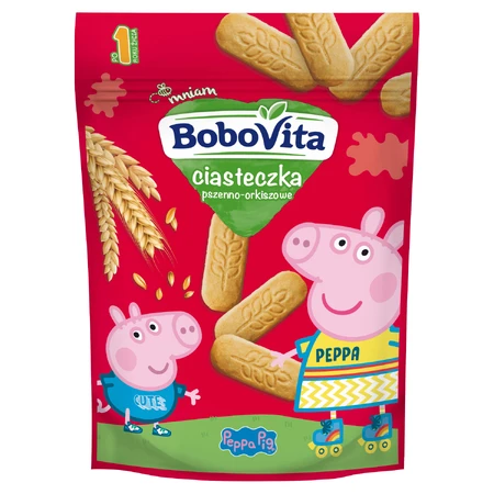Set BoboVita Peppa Pig Tarwekoekjes, na 1 jaar, 4 x 150 g + memory speelkaarten, 24 gratis