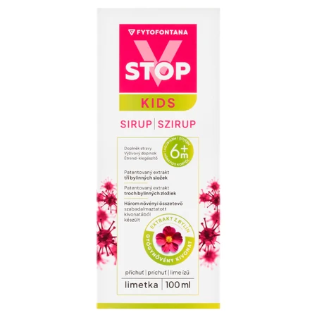 Fytofontana V-Stop Kids 6m+, jarabe para niños mayores de 6 meses, sabor lima, 100 ml