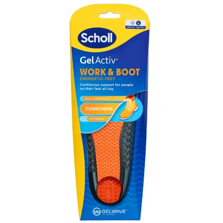 Scholl GelActiv, plantillas de zapatos, para trabajo, talla L 40-46.5, 2 unidades