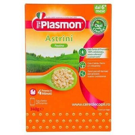 Pâtes popcorn Astrini, +6 mois, 340 g, Plasmon