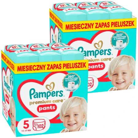 Pampers Premium Care Pants set, couches, taille 5, 12-17 kg, 2 x 102 pièces