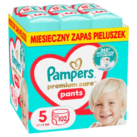 Pampers Premium Care Pants set, couches, taille 5, 12-17 kg, 2 x 102 pièces