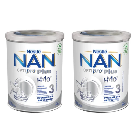 Set Nestlé NAN Optipro Plus 3 HMO, lait modifié pour enfants de plus de 1 an, 2 x 800 g