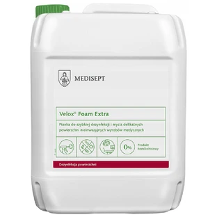 Medisept Velox Foam Extra, schuim voor reiniging en desinfectie van oppervlakken, 5 l