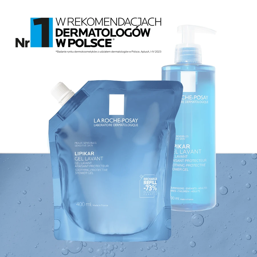 La Roche-Posay Lipikar, zachte reinigingsgel voor gezicht en lichaam, gevoelige huid, 400 ml