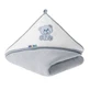 AKUKU, bath cover, with hood, 100 x 100 cm, 100% cotton, grey teddy bear, 1 piece