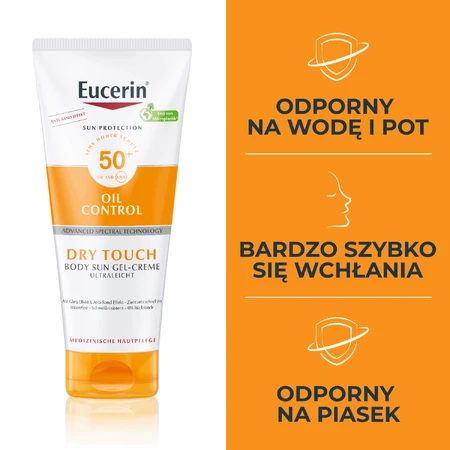 Eucerin Sun Protection Oil Control, ultralichte gel-crème voor het lichaam, SPF 50+, 200 ml