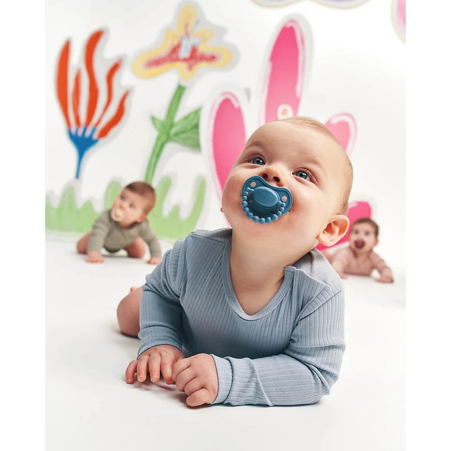 Luu Kids, fopspeen, positionering, silicone, Cloudy Blue, vanaf 6 maanden, 1 stuk