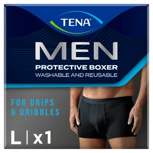 Tena Men Protective Boxer, boxeri reutilizabili pentru incontinență ușoară, negru, mărimea L, 1 buc