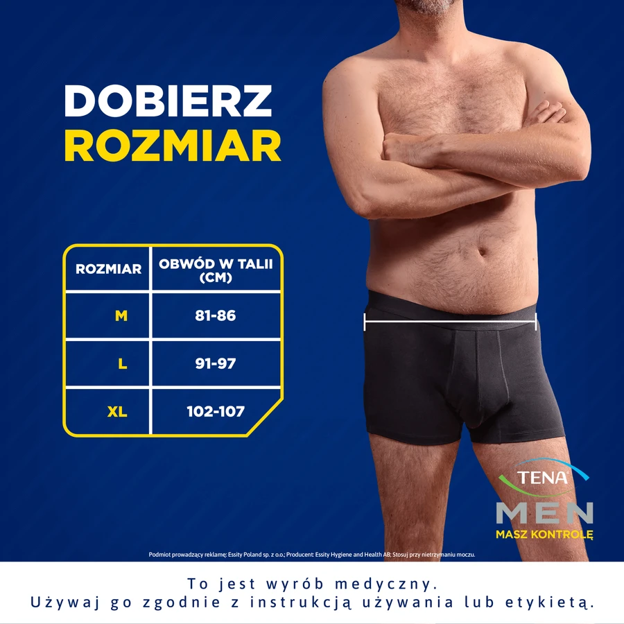 Tena Men Protective Boxer, boxeri reutilizabili pentru incontinență ușoară, negru, mărimea L, 1 buc