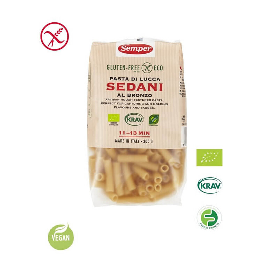 Paste Sedani Bio fara gluten, 300 g, Semper