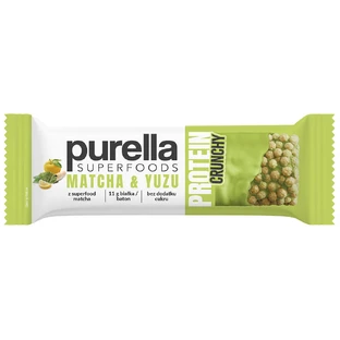 Purella Superfoods Protein Crunchy, protein bar, matcha & yuzu, 45 g