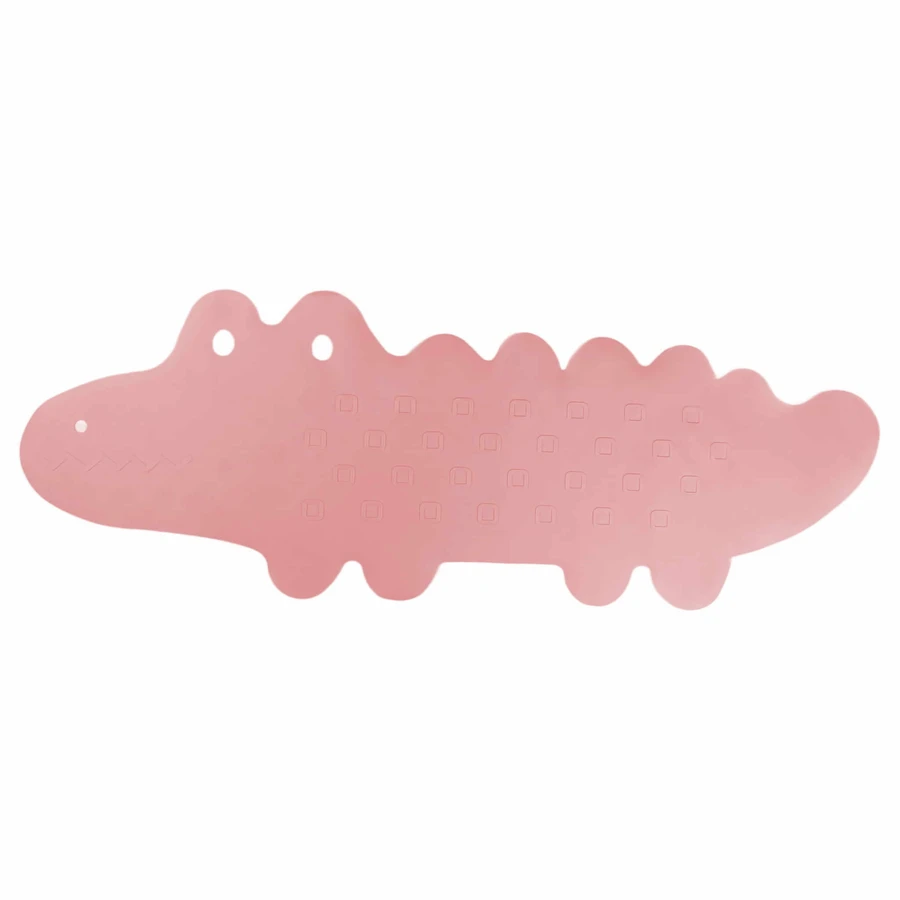Bocioland, non-slip bath mat, pink crocodile, 1 piece