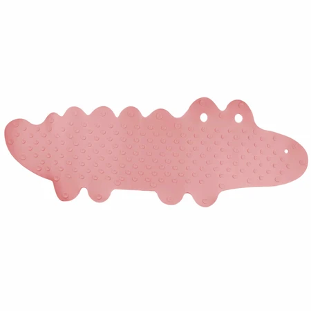 Bocioland, non-slip bath mat, pink crocodile, 1 piece
