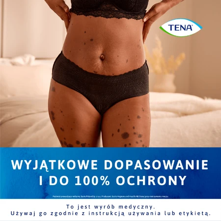Tena Silhouette Plus Schwarz, diskrete saugfähige Höschen für Frauen, Größe L, 10 Stück