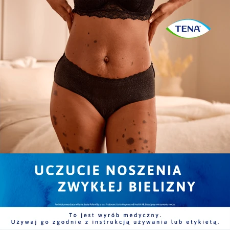 Tena Silhouette Plus Schwarz, diskrete saugfähige Höschen für Frauen, Größe L, 10 Stück